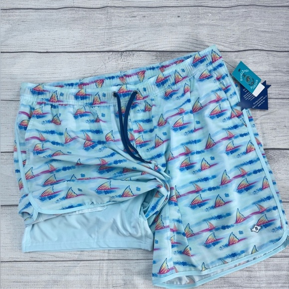 Burlebo Athletic Short Swim Trunks - Retro Duck Camo - Grey Liner 💗 - Picture 4 of 4